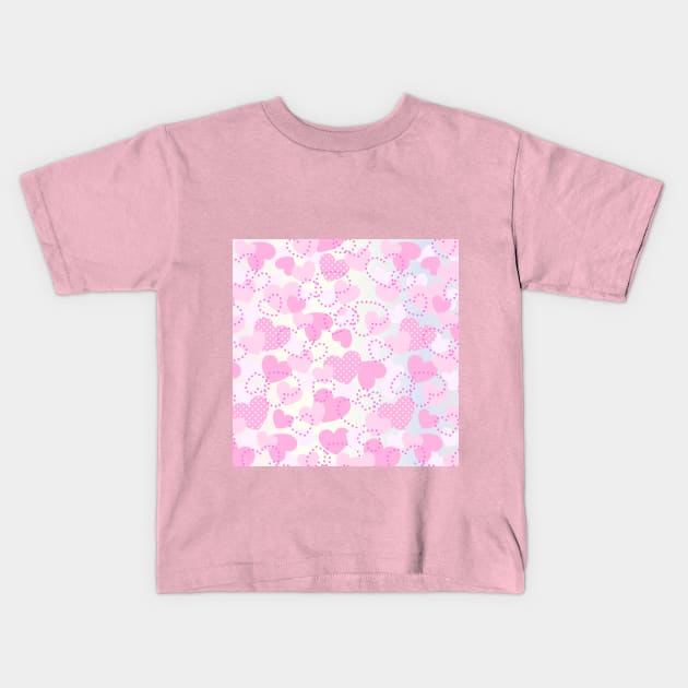 Beautiful valentine background pattern Kids T-Shirt by AhMath